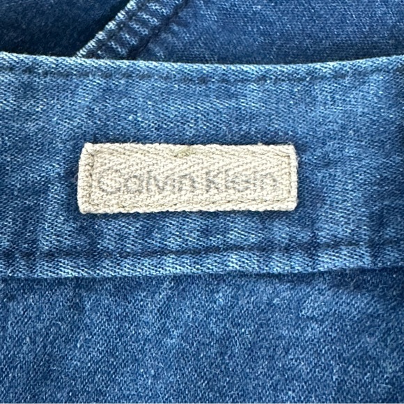CALVIN KLEIN Vintage Sport Women's Size 14 Cotton Denim Jean Maxi Skirt … - Picture 7 of 10